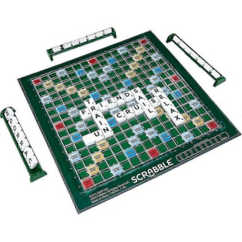 Deluxe Scrabble Set with Locking Tiles for Family Fun 1