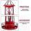 Led Solar Powered Lighthouse, 360 Degree Rotating Courtyard Lights A 4