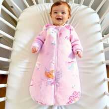 (Pink Unicorn, 12-18M) Soft Pink Plush Unicorn Winter Sleeping Bag for Newborns & Infants 0-3 Years | Warm Cozy Cartoon Design with Hidden Double Zippers