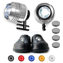 (silver) 2pcs Headlights For Croc, Led Croc Headlights For Croc Shoes Ip67 Waterproof Flashlights For Hiking, Waking, Camping Accessories