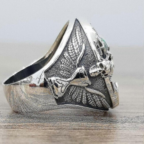 (8) Memento Mori Skull Sterling Silver Ring 2