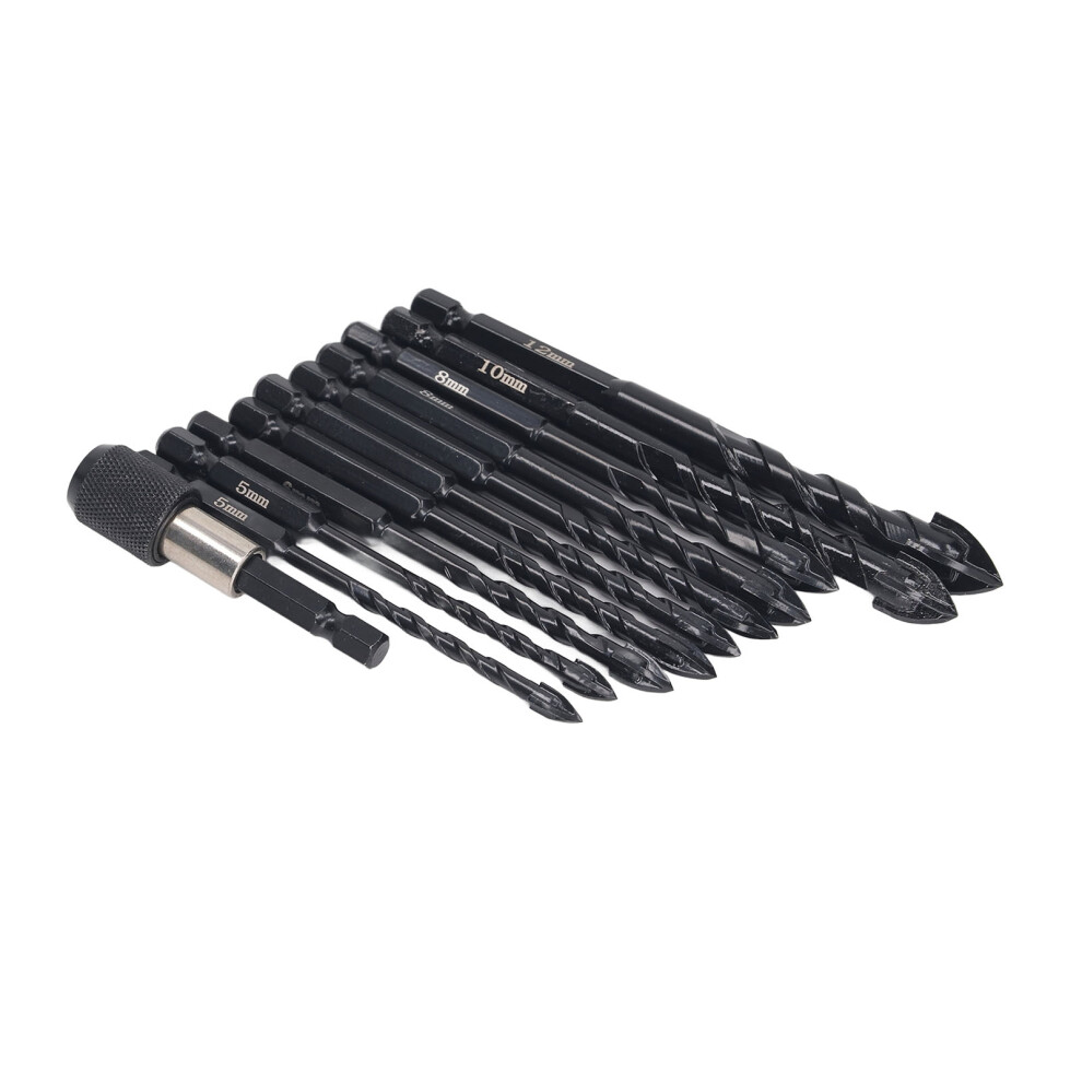 11 Pcs Masonry Drill Bit Set Â 5-12Mm Carbide For Concrete, Tile, Glass 8491338641980