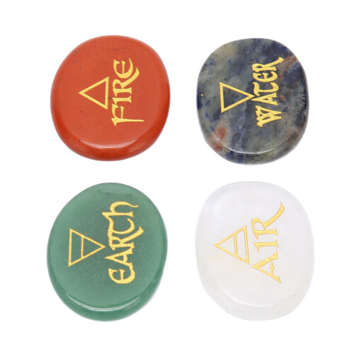4Pcs Reiki Balancing Stones Assorted Colors, 4.5x3.5cm Crystals