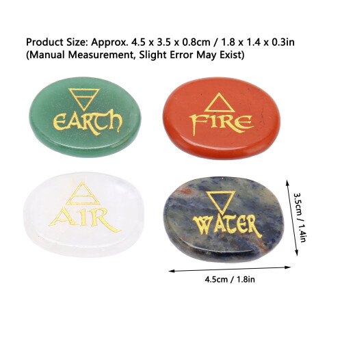 4Pcs Reiki Balancing Stones Assorted Colors, 4.5x3.5cm Crystals 1