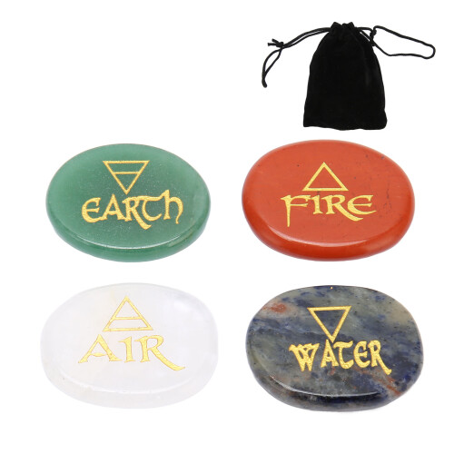 4Pcs Reiki Balancing Stones Assorted Colors, 4.5x3.5cm Crystals 2