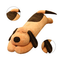 Braunes 60 cm/23,6 Zoll langes Plüsch-Hundekissen mit PP-Füllung