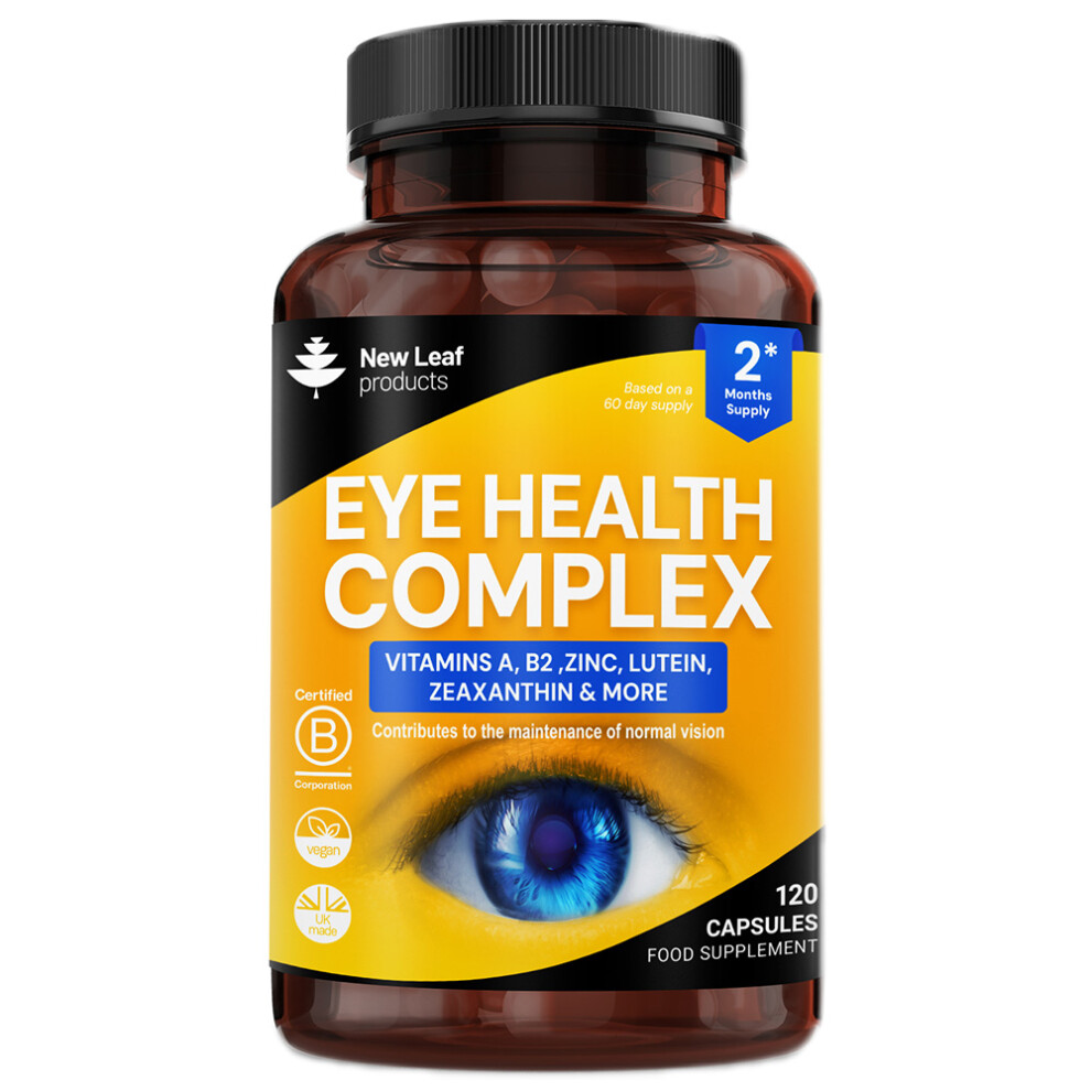New Leaf Product Eye Health Complex - Lutein & Zeaxanthin + Vitamins A, B2 & Zinc Vegan