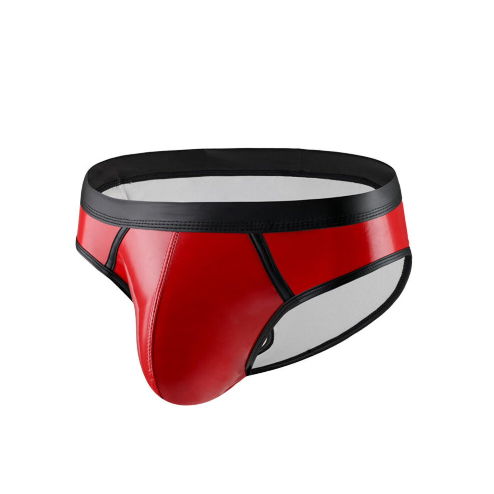 Red Herren Lack Leder Slip Wetlook Unterwã¤Sche Briefs M Glã¤Nzende Metallic Badeslip Bikinislip Reizwã¤Sche
