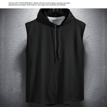 Herren ärmellose Hoodie Schwarz XL Brustumfang 108 cm / 42,5 in