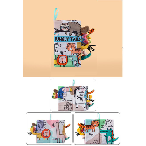2er-Pack Giraffe & Waschbär Stoff-Puzzlebuch 22x12 cm