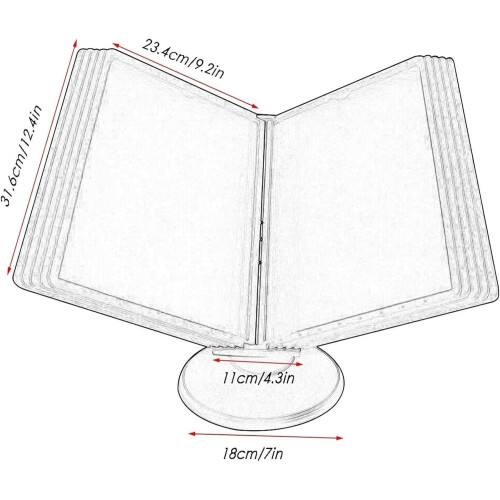 Desktop Reference and Catalog Display Stand with 10 A4 Compartments, Easy Load Poster Flip Book Holder, Compact and Weighted Design 1