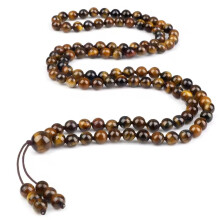 Tiger Eye Bracelet and Necklace Set for Men and Women, 108 Natural Stone Beads, 6mm Tiger Eye Jewelry