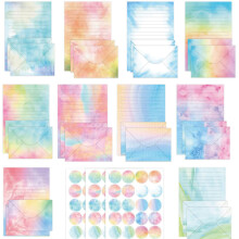 Vintage Papier Briefpapier Set 50 Lined Stationery Sheets with 50 Matching Envelopes and 60 Wax Seal Stickers for Weddings