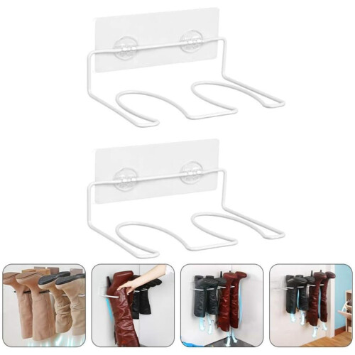 2 Piece High Boot Rack, Wall Mounted Boot Storage Organizer, Shoe Holder Shelf with Boot Shaper, Easy Installation 1