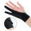Black 3-Layer 2-Finger Tablet Drawing Glove Breathable Smudge Prevent M 7