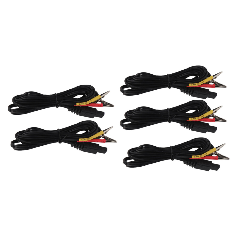 Black Slimming Massager Clip Electrode Wires (5Pcs) - Tens Compatible