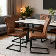 (Brown(Suede), 4PCS) Dining Chairs Faux Suede Home