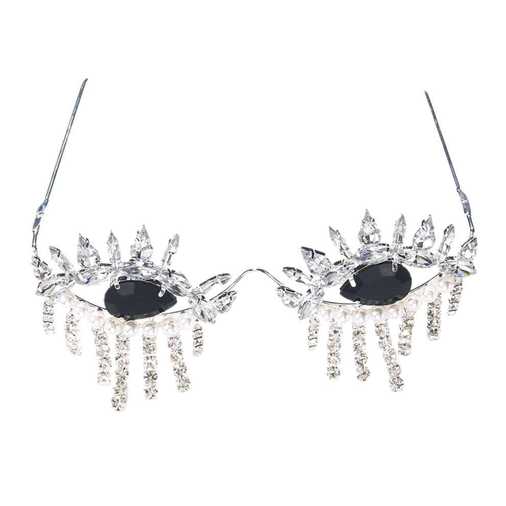 Trendy Glasses Frame with Exquisite Diamond Inlay, Unique Rimless Design for Women, Stylish Accessories, Lightweight Material