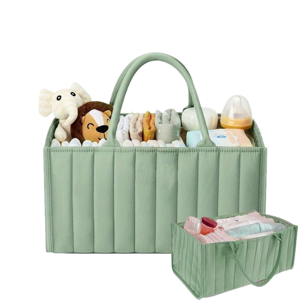 Windel Caddy Baby Basket, Portable Foldable Diaper Organizer with Handle, Waterproof Storage for Nursery and Nightstand