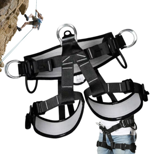 Men's Climbing Harness, Adjustable Tree Climbing Belt | Durable Support Straps for Caving and Rappelling Gear