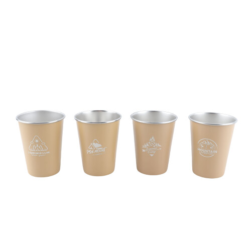Beige 350ml 304 Edelstahlbecher 100x84x57mm