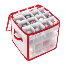 Ornament Storage Bag, Portable Holiday Ornament Organizer, Adjustable Waterproof Ornament Case, Stackable Collapsible Design