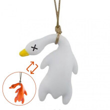 (Color Change)UV Color Changing Duck 3D Animal Car Mirror Hanging Ornament Unique Car Interior Decoration