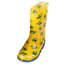 Toddler Rain Boots Lightweight Short Waterproof Baby Rain Boots for Kids Easy On Cute Yellow Design for Girls and Boys