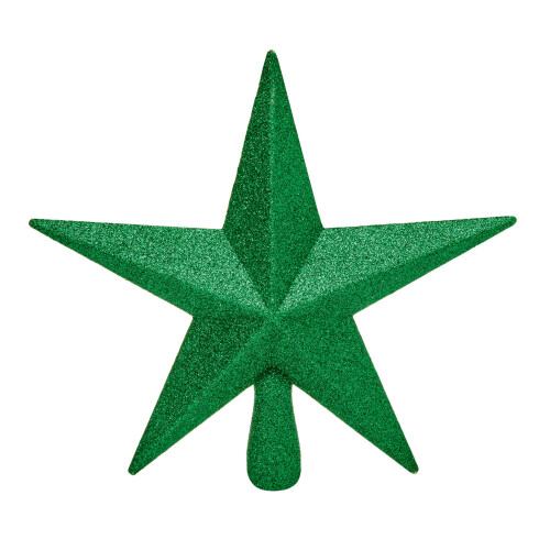 Premier Green Christmas Tree Star Topper Plastic Green Glitter Decoration 20cm