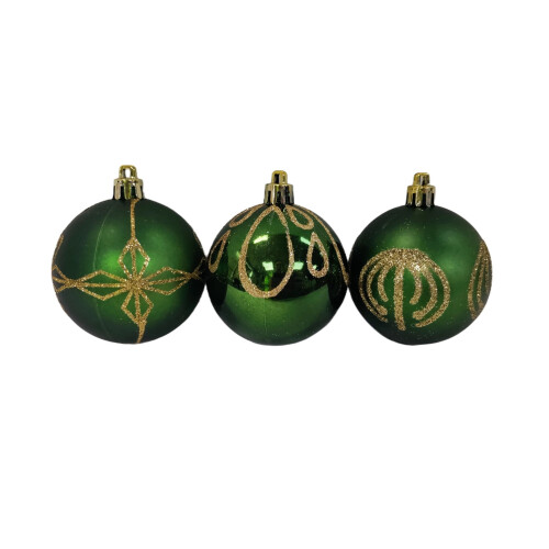 Premier 9 Decorated Dark Green Christmas Tree Baubles Hanging Ornaments 6cm 2