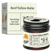 (3PCS)Fat Cow Beef Tallow Skin Care Balm, Beef Tallow and Honey Balm for Skin, Organic Grass-Fed Beef Tallow Face Moisturizer for Cracked & Dry Skin