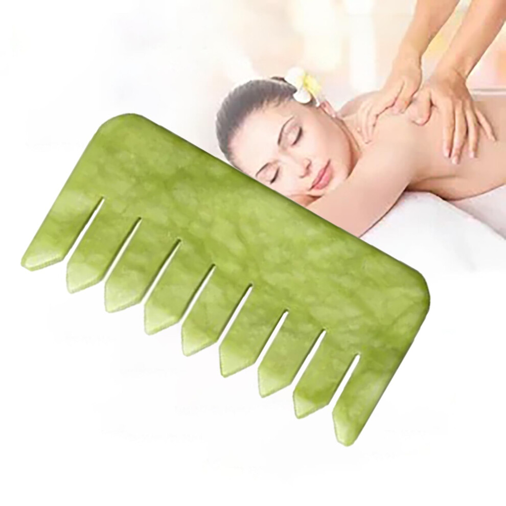 Neck Massagers Jade Stone Massage Comb for Face and Scalp, Gua Sha Scraping Tool, Manual Jade Massage Comb