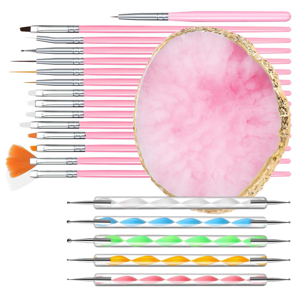 Nails Art Brush Set with Doting Pen for Detailed Painting, Manicure Supplies for Professional Home and Salon Use