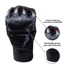 Halbfinger Kickboxhandschuhe Hochdichter Schaumstoff Schwarz Erwachsene