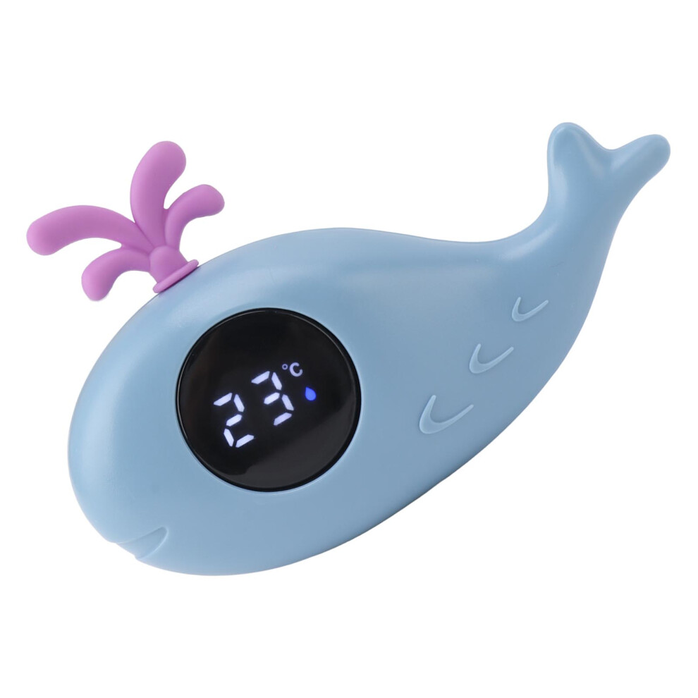 Digital Baby Thermometer Cute Whale Water Measurement Multi Functional Blue