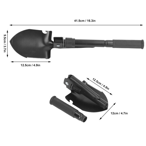 Portable Collapsible Spade with Bonus Long Pole & Multi-Function Tools 1