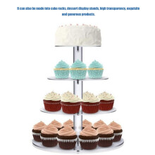 4-stöckiger transparenter Acryl-Cupcake-Stand, stabil