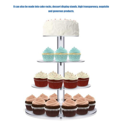 4-stöckiger transparenter Acryl-Cupcake-Stand, stabil
