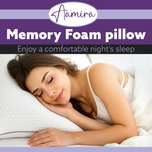 (2 Pack) Aamira Pillow Orthopaedic Shredded Memory Foam Bed Pillow 2