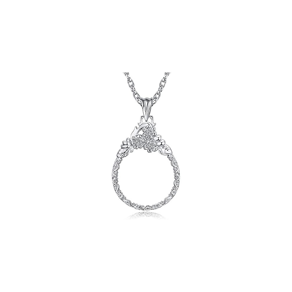 Magnifying Glass Necklace Pendant with Monocle Design, Gold Chain, Ideal for Reading Books and Newspapers