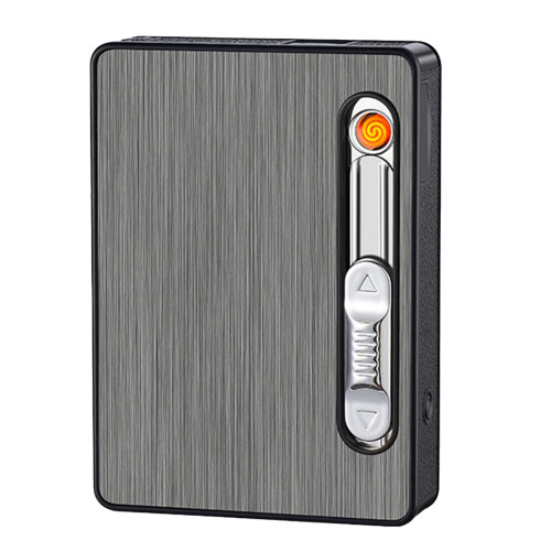 Multi-Function Rechargeable Cigarette Case with Windproof Lighter, 10 Cigs, 96x100x20mm 1