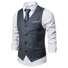 Suit Jogging Suit Vest for Men XXL Solid Color Casual Business Single Breasted Sports Vest in Grey
