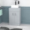 NES Home Nes Home Matte Grey 500mm Bathroom Doors Vanity Unit Rectangle Ceramic Basin 3