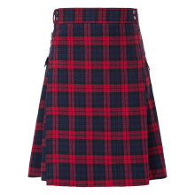 Scottish Kilt Classic Skirt Men's Red Tartan Checked Kilt with Pockets Short Vintage Style Scottish Attire