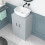 NES Home Nes Home Matte Grey 500mm Bathroom Doors Vanity Unit Rounded Rectangle Basin 5