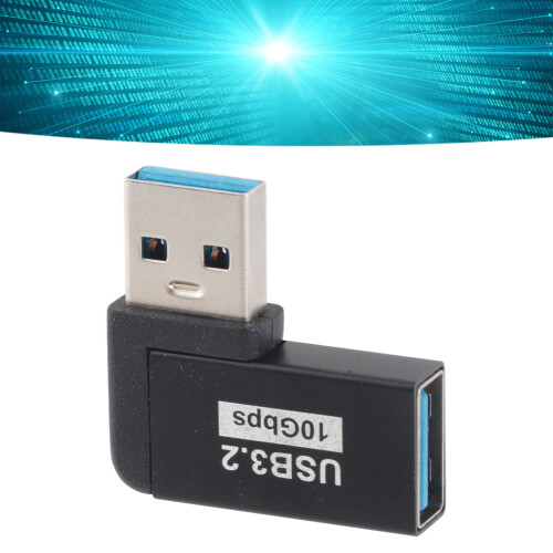 USB 3.2 F-M Adapter 90 Knick High-Speed Silber