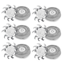 Replacement Shaving Heads for Philips Norelco Series 3000 2000 1000 FR8 Compatible Double Blade Pack of 6