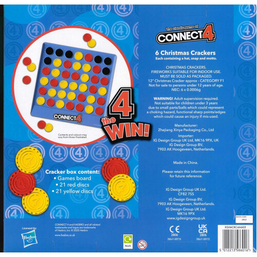 Officially Licensed Connect 4 Christmas Crackers 2
