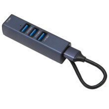 4 Port USB Hub Aluminum Alloy 5Gbps Multiport Adapter, 8x2x2cm