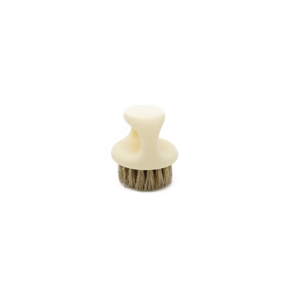 Ring Design Men's Shaving Brush with Horse Bristles - Portable Plastic Beard Brush for Salon Facial Cleaning